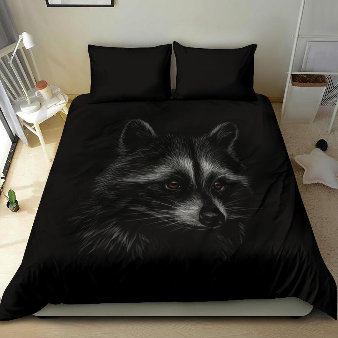 Raccoon Bedding Set Duvet Cover and pillow Covers Etsy