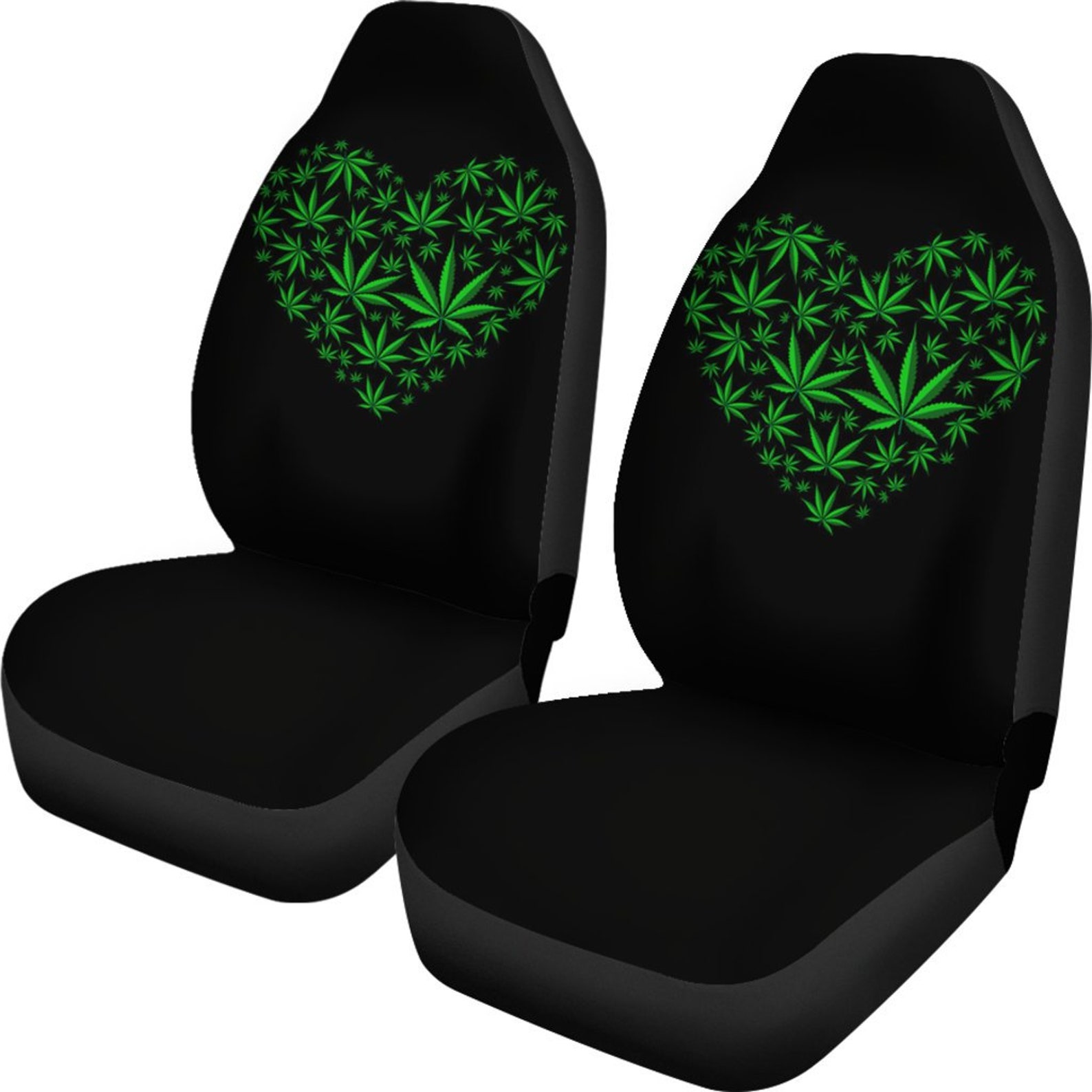 Marijuana Weed Cannabis Car Seat Covers Set Of 2 Universal Etsy Nederland