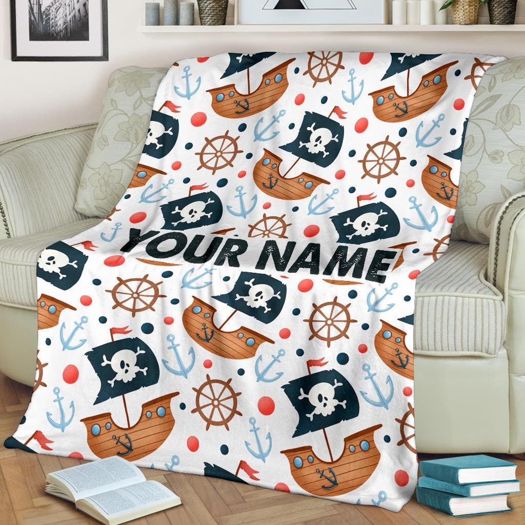 Pirate Blanket Pirate Throw Blanket Pirate Fleece Blanket Etsy