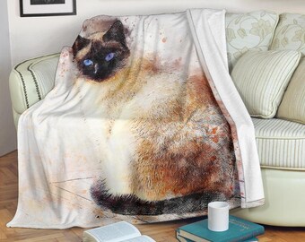 ALALAL Cute Blue Eyes Siamese Cat Cozy All Season Blanket Velvet Throw Throw Blankets for Bed Soft Warm Cozy Cashmere Bed Blanket Soft Decorative ALALAL Cute Blue Eyes Siamese Cat Cozy All Season Blanket Velvet Throw Throw Blankets for Bed Soft Warm Cozy Cashmere Bed Blanket Soft Decorative