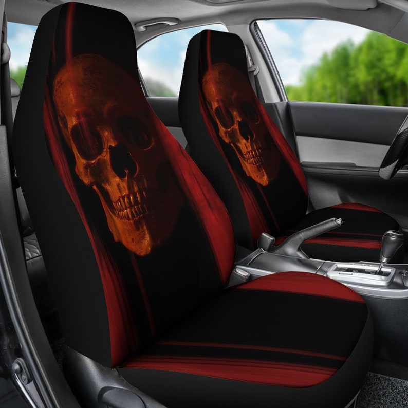 Skull Car Seat Covers set of 2 Universal Front Car and Suv Etsy
