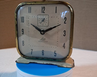 Vintage Lux Harvester Alarm Clock Retro Timepiece. Wind Up.