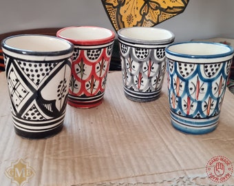 Vintage Moroccan Ceramics Cups - Lot of 4 Cups