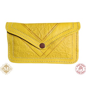 Cartera de cuero hecha a mano para mujeres marroquíes