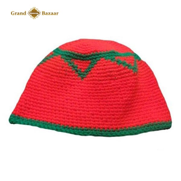 Handemade Hat Headgear with Moroccan flag