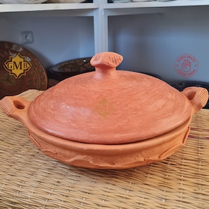 Eco Moroccan Cooking Tagine with Lid by Oued Laou northern Morocco Hand Crafted