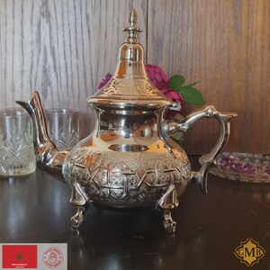 Silver Moroccan Malaki BERRAD Teapot Authentic handcrafted