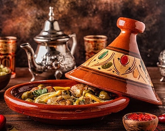 Marokkanische süße handgemachte Tajine Keramik