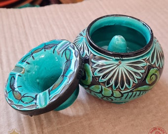 Posacenere Marocchino Artigianale Antivento - Decorato A Mano, Mangiafumo E Cenere, Design Autentico - Foto 2