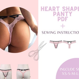 Può includere: Un cartamodello digitale per culotte a forma di cuore. Il cartamodello include istruzioni di cucito ed è disponibile nelle taglie XS-S-M-L-XL.