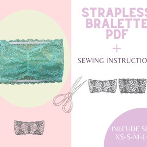 Può includere: Un cartamodello per un bralette senza spalline in pizzo turchese con istruzioni di cucito. Il cartamodello include le taglie XS-S-M-L-XL.