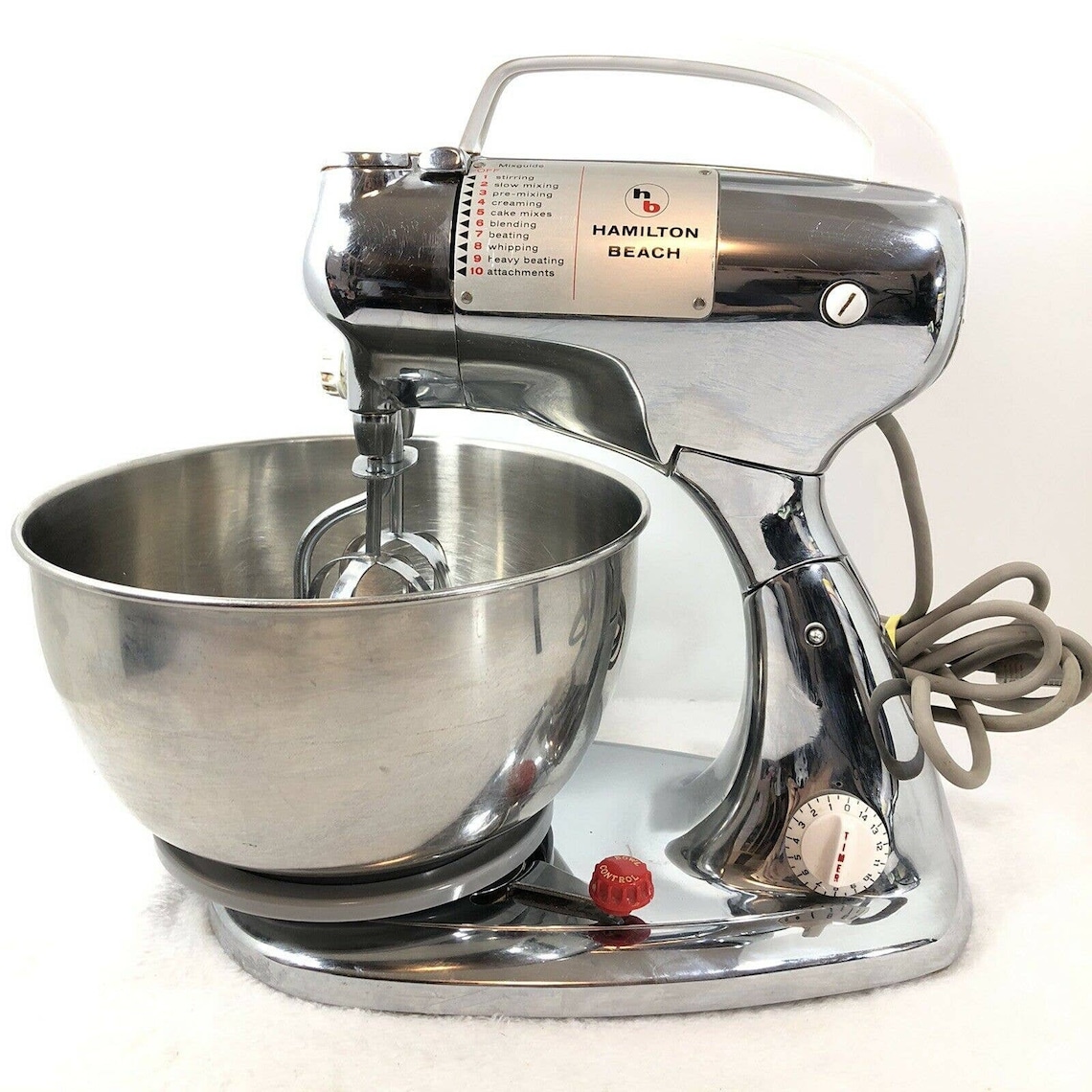 Vintage 1960's Hamilton Beach Chrome 10 speed Stand Mixer Etsy
