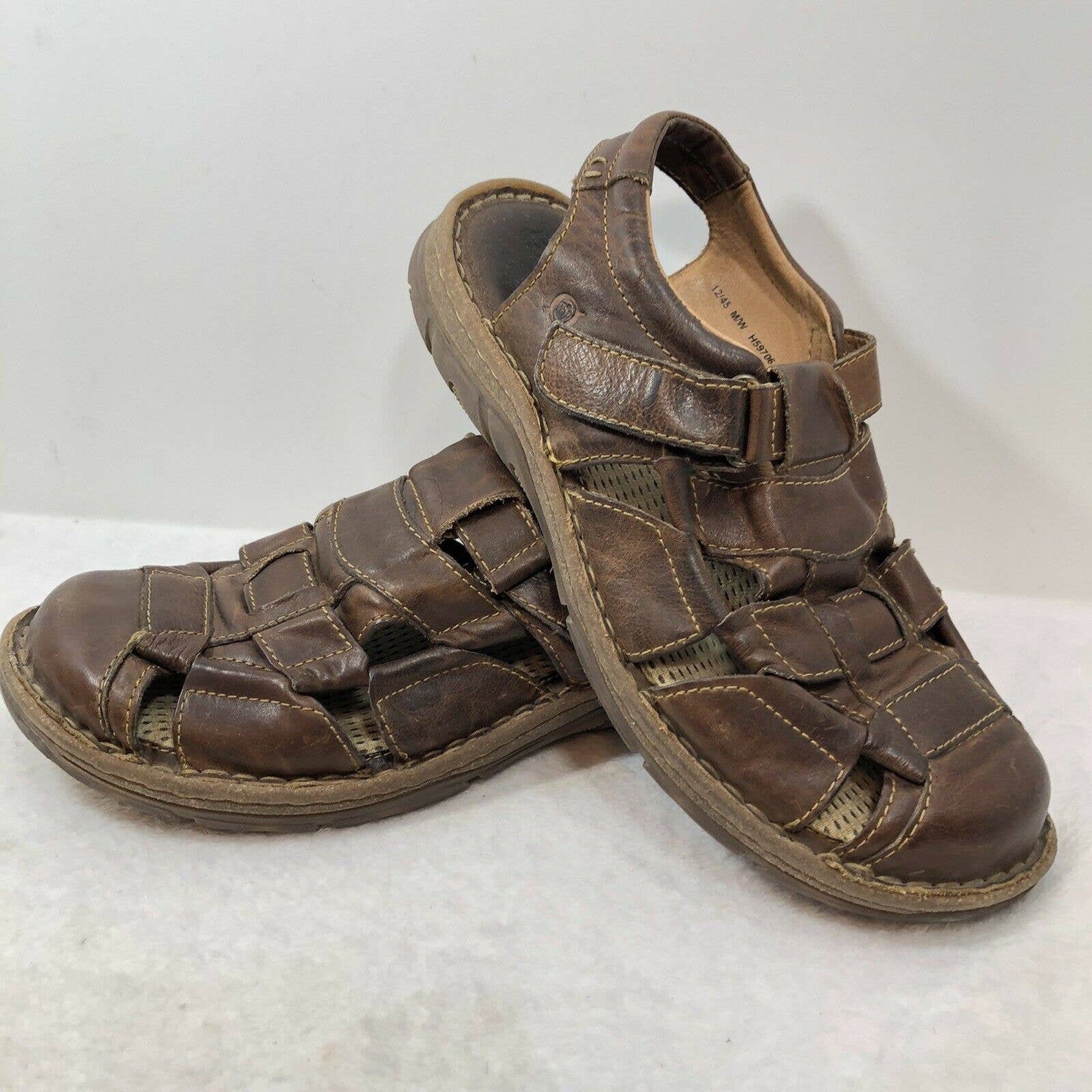 BORN Mens Fisherman Leather Sandals Size 12 H59706 Closed Toe Etsy