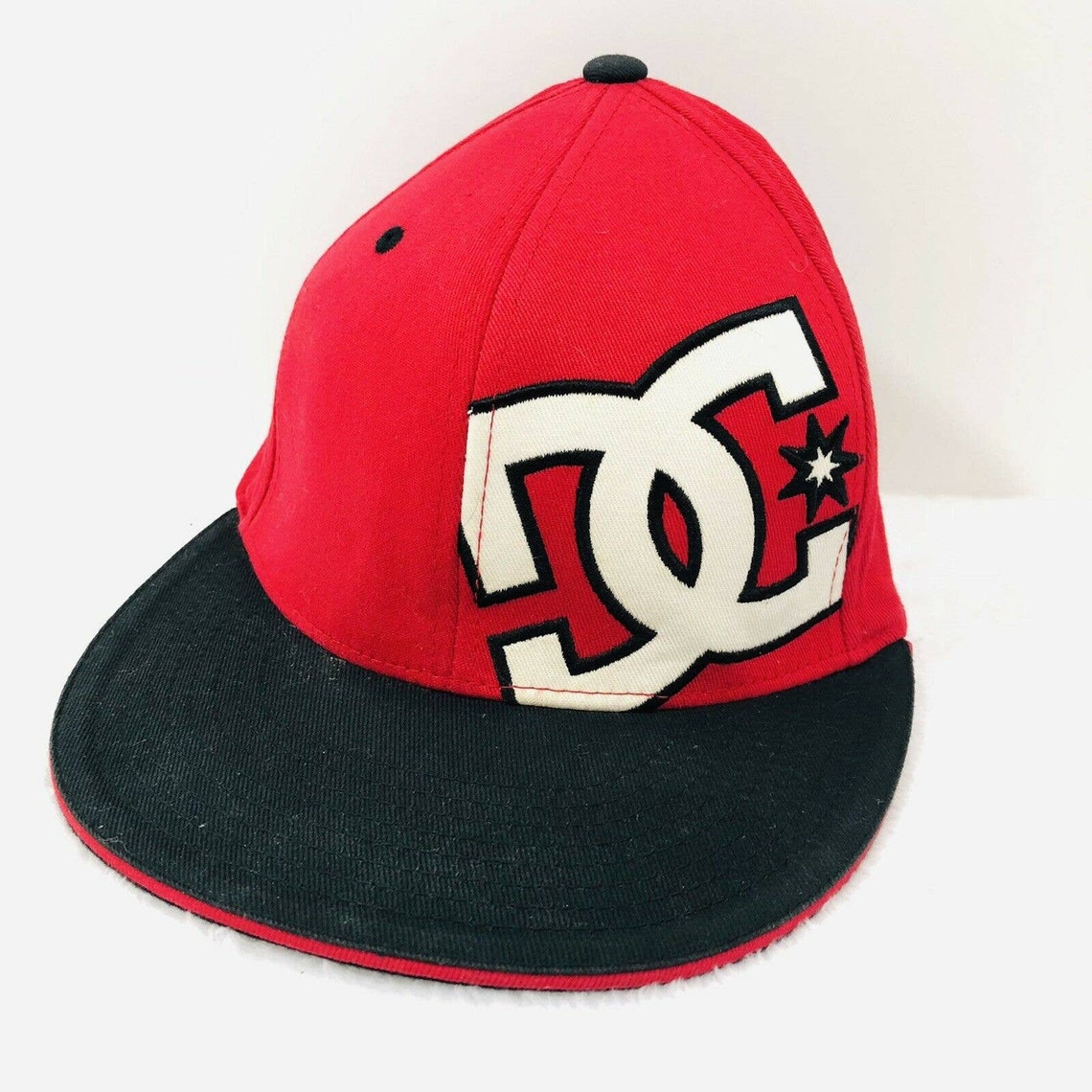 DC Flexfit Red Baseball Cap Size S/M Hat Etsy
