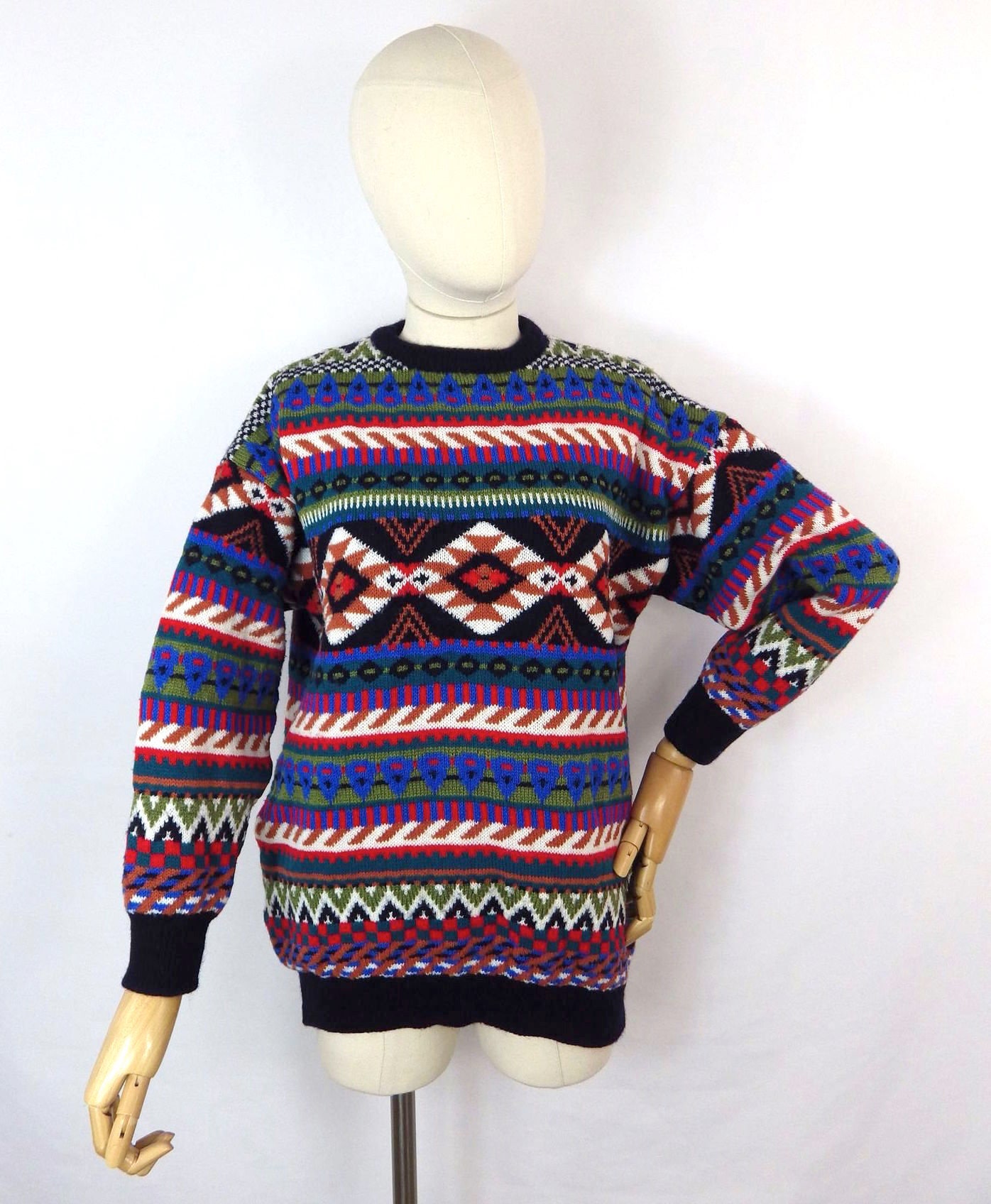 Vintage 90s Sweater Shop Classic Multicoloured Fair Isle - Etsy UK