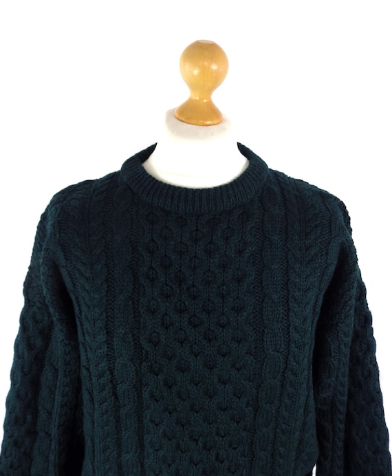 Racing green cable knit jumper best sale