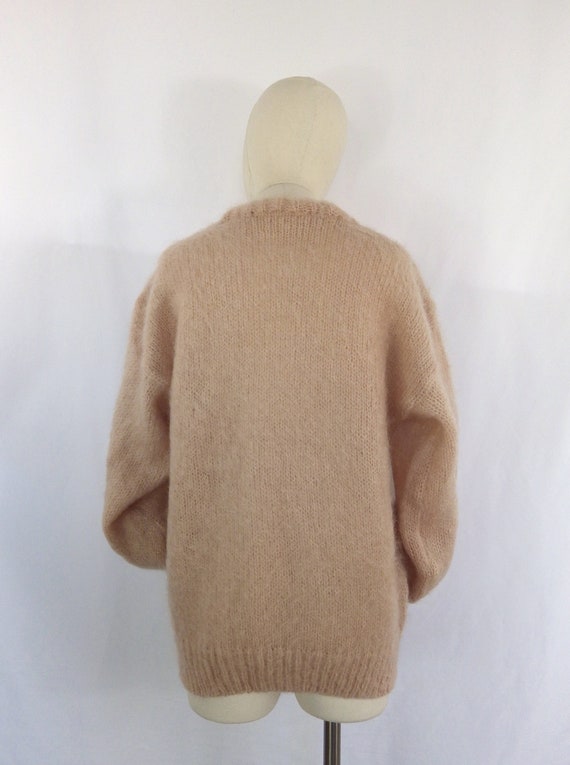 Vintage hand knitted dusky pink mohair sweater sp… - image 8