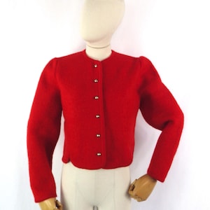 Vintage Boucle Wolljacke im österreichischen Stil, 90 cm Taillenlänge