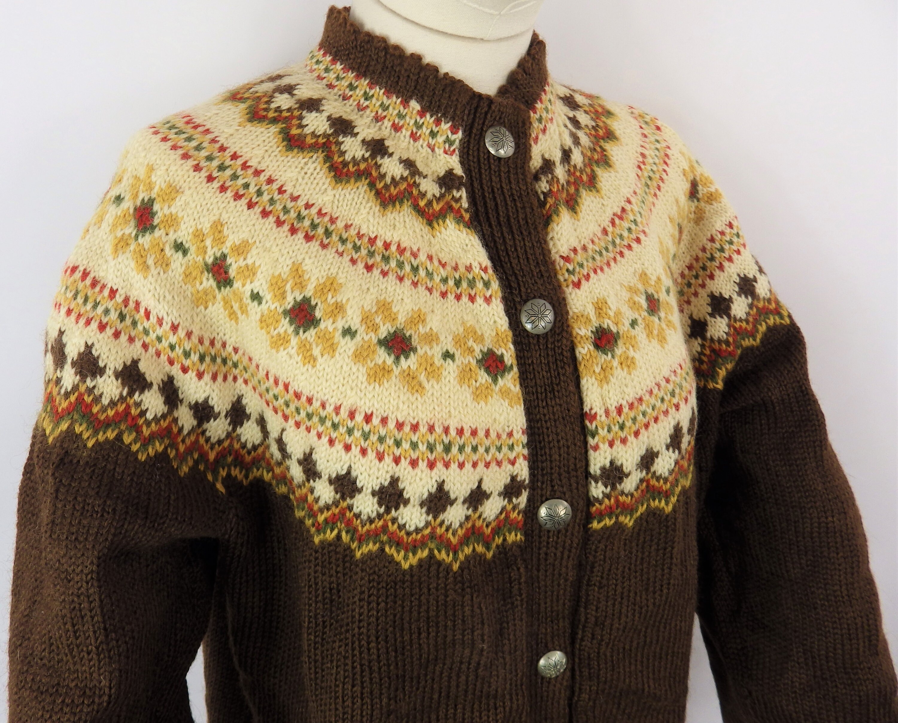 Women's Knitted Fair Isle Retro Nordic Sweaters Vintage Long