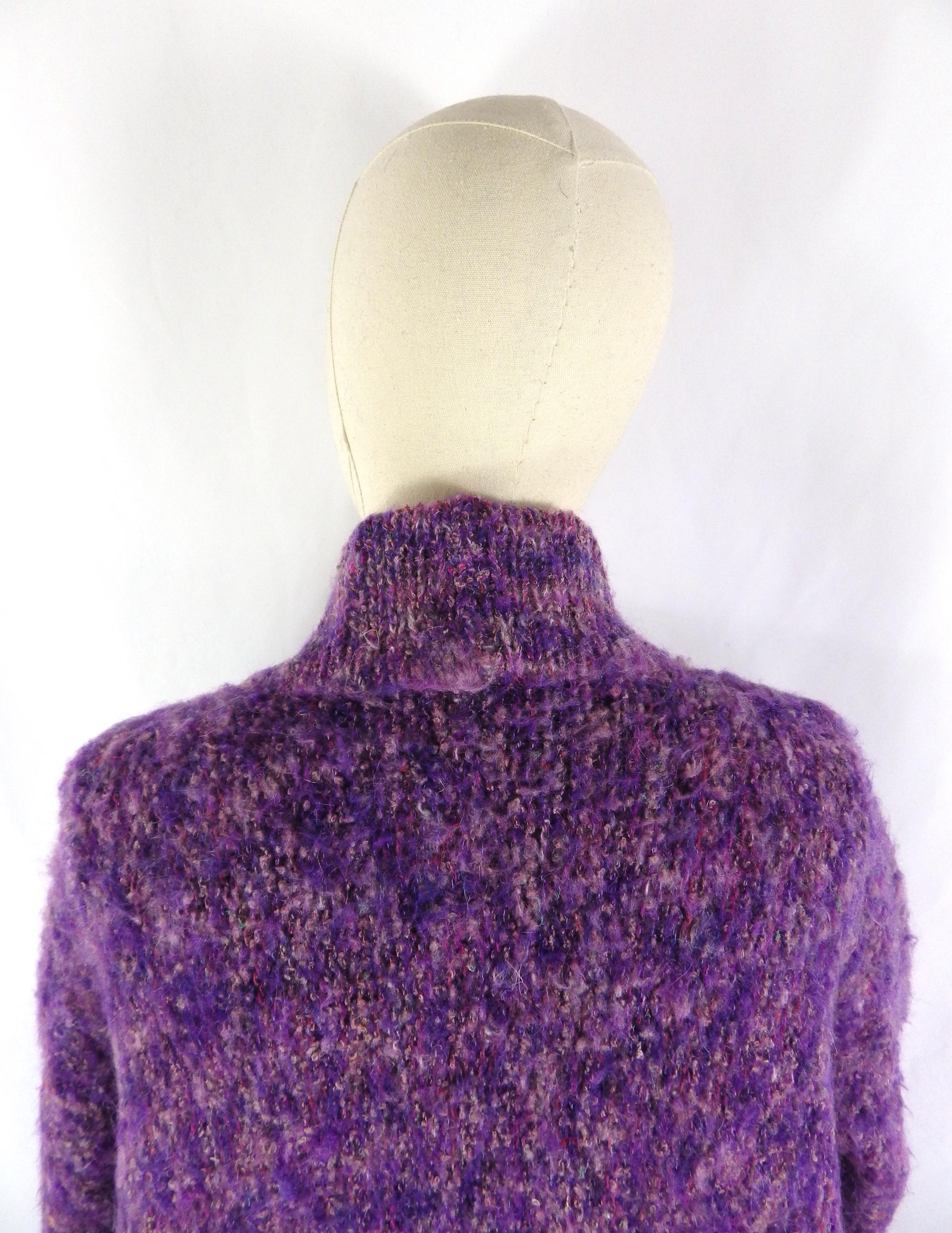 マンス 安い モヘア ヴィンテージ カーディガン PURPLE パープル