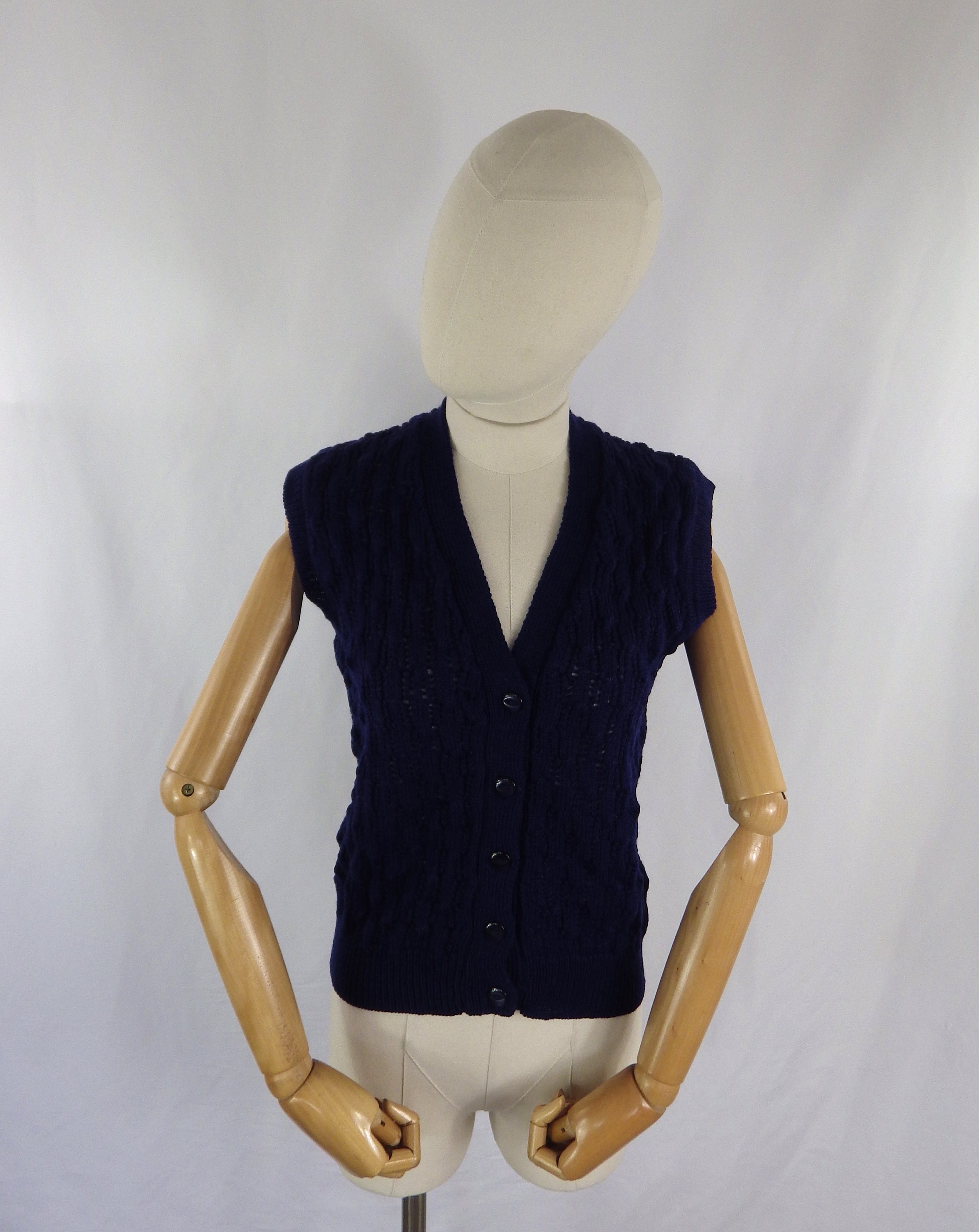 Femme Pull Gilet Tricot Pull sans Manches Classique Tricot Débardeur Vintage