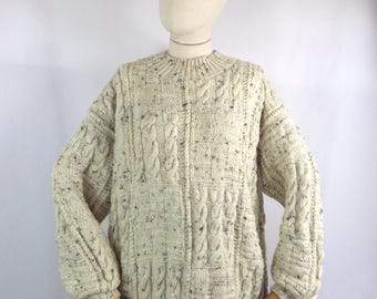 ヴィンテージ Carraig Donn メリノウール ケーブルニット セーター 