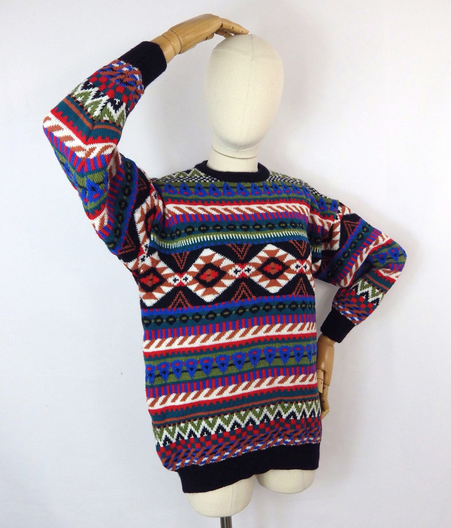 Vintage 90s Sweater Shop Classic Multicoloured Fair Isle - Etsy UK