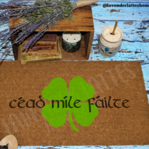 Cead Mile Failte Doormat Irish Mat Gaelic Door Mat Etsy