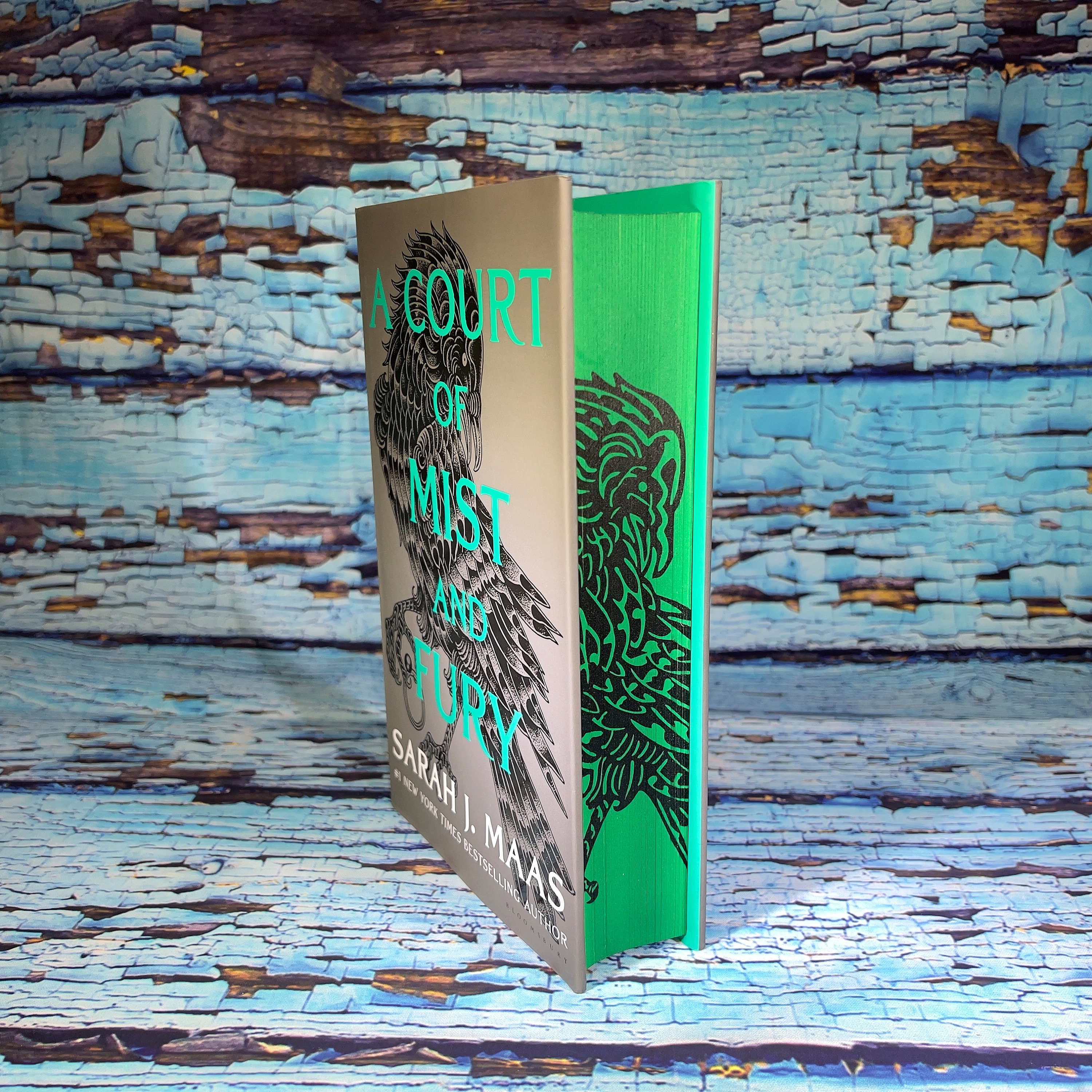 A Court of Thorns and Roses series by Sarah J Maas with Custom Stenciled & Sprayed Edges