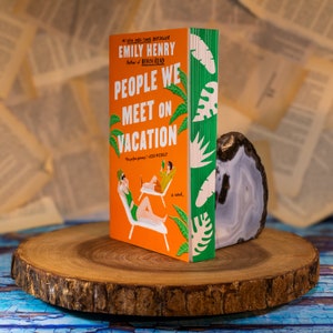 People We Meet on Vacation by Emily Henry with Custom Stenciled & Sprayed Edges