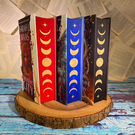 Crescent City Series (HOEAB, HOSAB, HOFAS) by Sarah J Maas - Custom Stenciled & Sprayed Edges