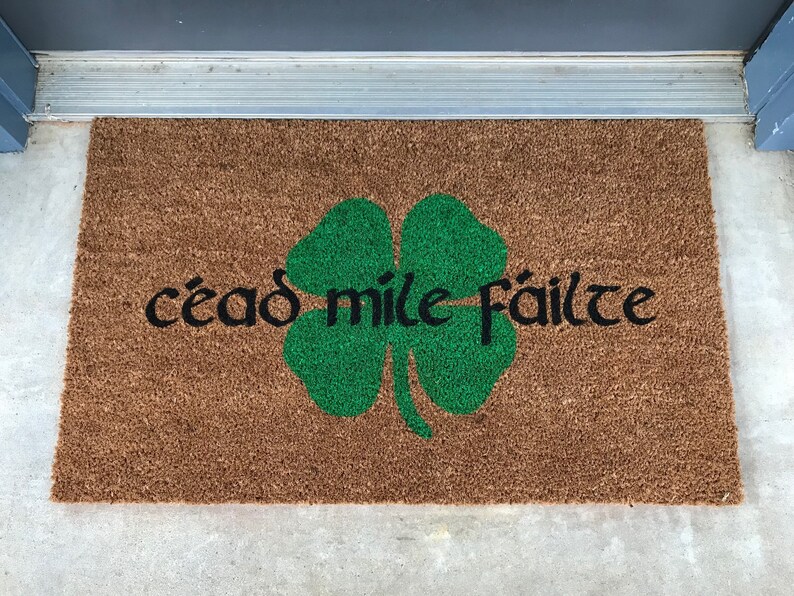 Cead Mile Failte Doormat Irish Mat Gaelic Door Mat Etsy