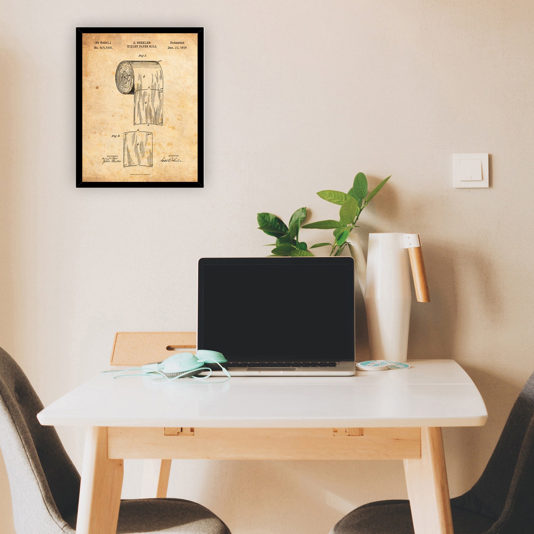 Toilet Paper Roll Direction Bathroom Patent Blueprint Wall Etsy