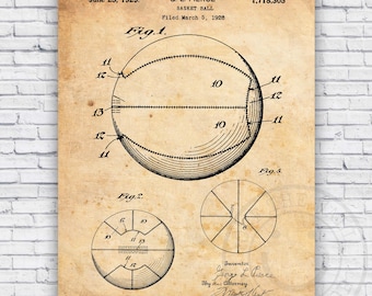 Basketball Patent Blueprint - Wall Art Print Decor - Size Options