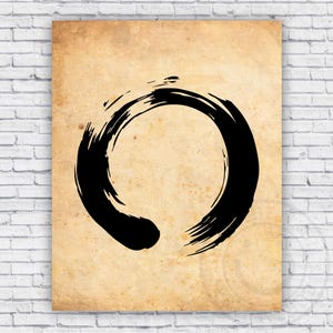 Buddhism Enso Zen Circle - Spiritual Wall Art Print Decor - Size Options