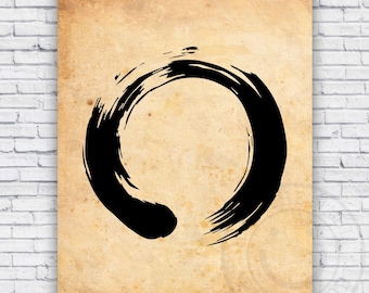 Buddhism Enso Zen Circle - Spiritual Wall Art Print Decor - Size Options