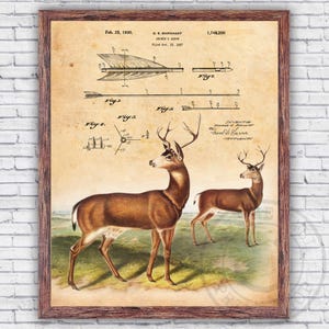 Deer Buck Bow Hunting Archery Arrow Art Print - Wildlife Wall Decor - Size and Frame Options