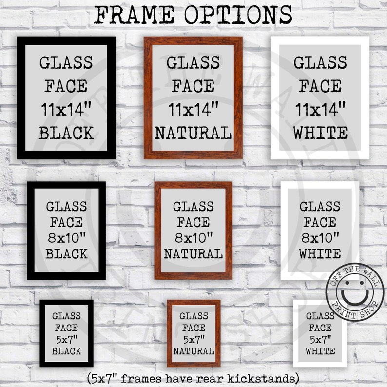 framed print size and color options