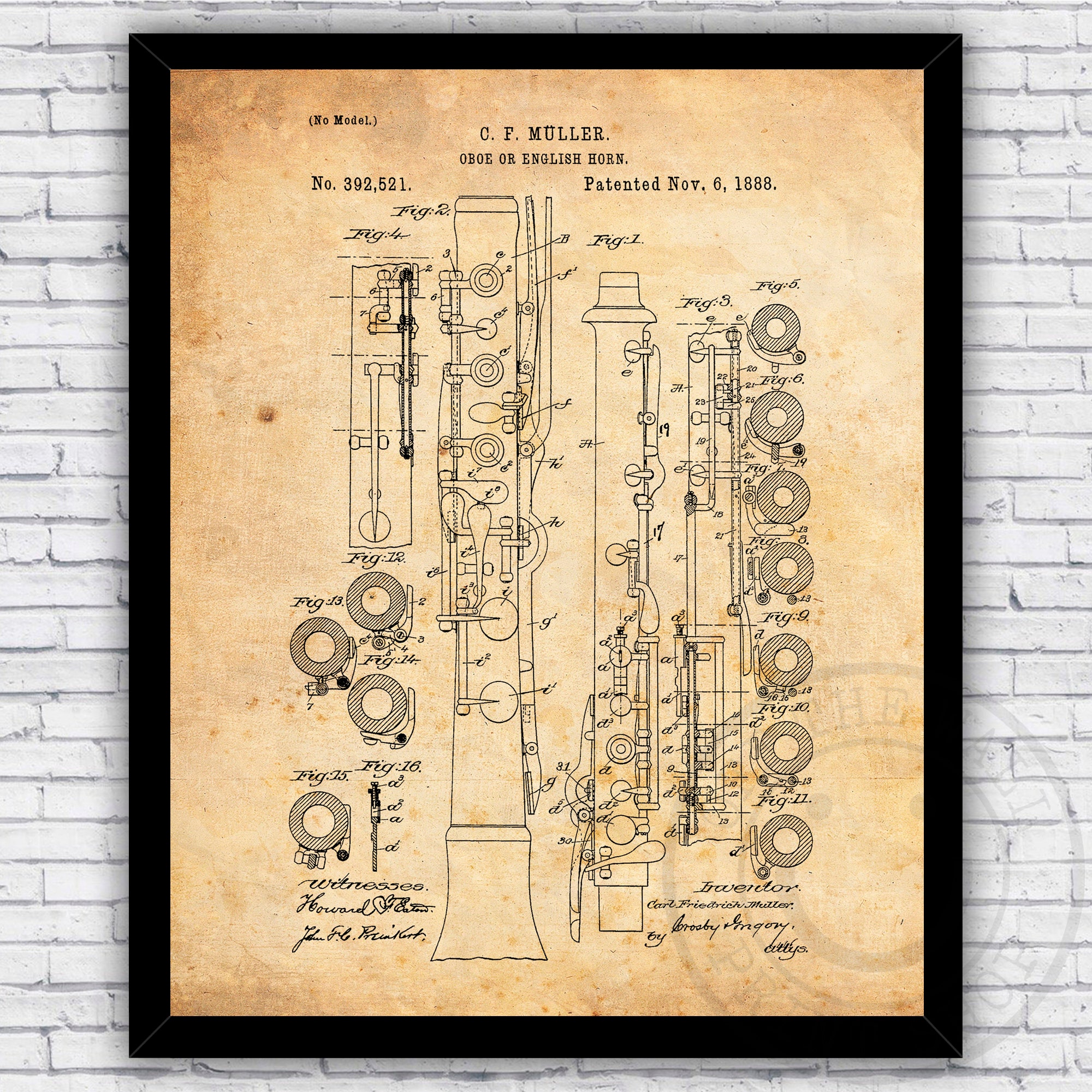 English Horn Instrument Drawing