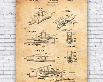 Duck Hunting Wildlife Call Patent Blueprint - Wall Art Print Decor - Size Options