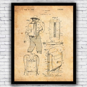 Outdoors Hiking Camping Backpack Patent Blueprint - Wall Art Print Decor - Size and Frame Options