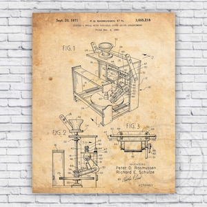 Pottery Wheel Machine Patent Blueprint - Wall Art Print Decor - Size Options
