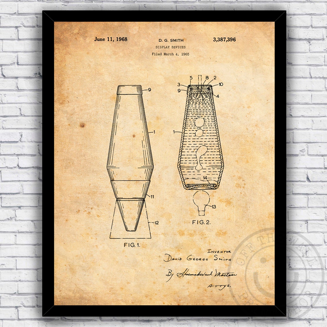 Lava Lamp Retro 1960s Hippie Era Patent Blueprint Wall Art Etsy