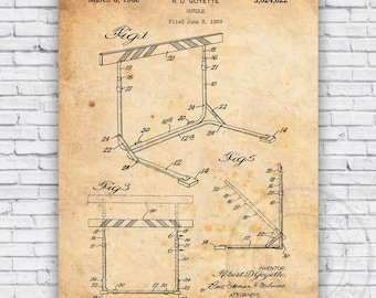 Track Hurdle Patent Blueprint - Wall Art Print Decor - Size Options