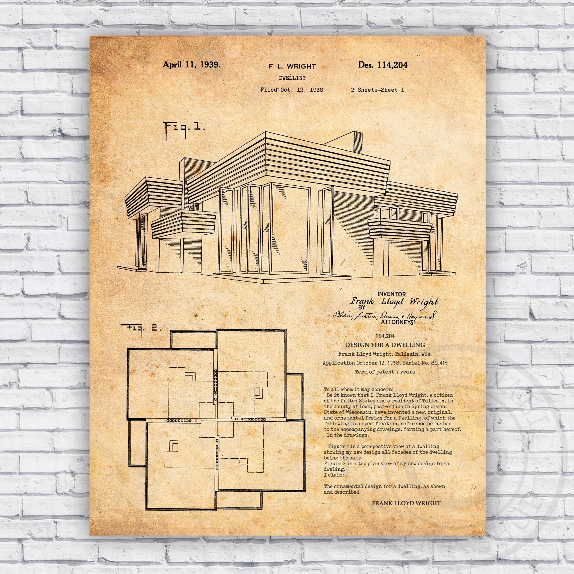 Frank Lloyd Wright Photo Frame - Etsy