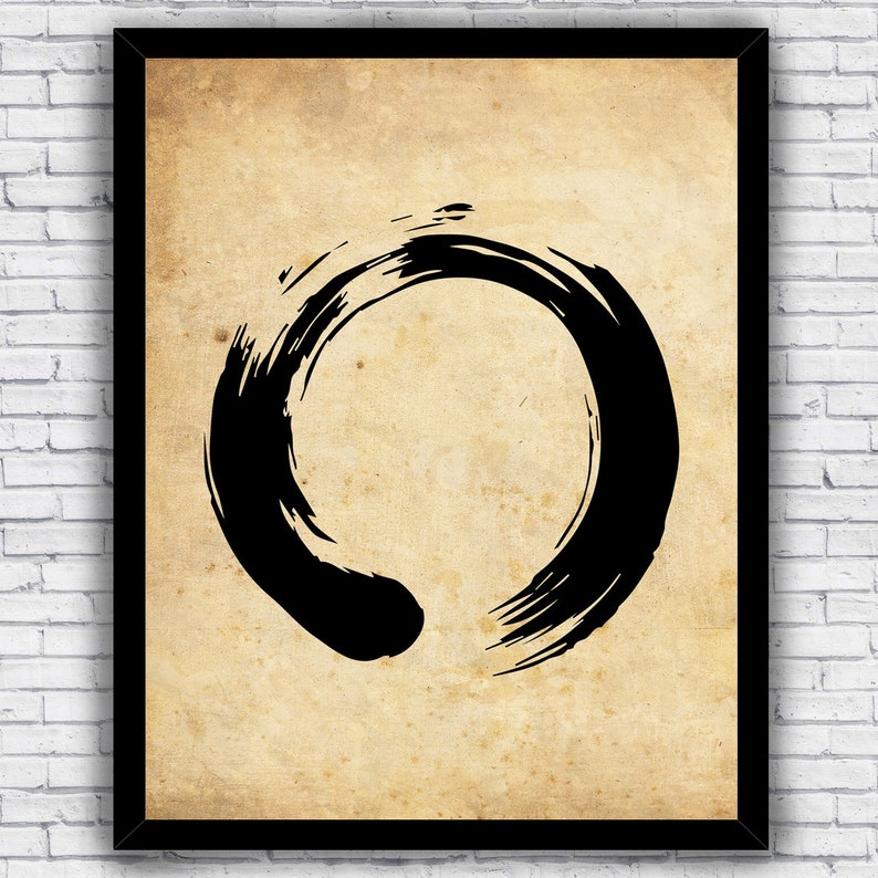 Buddhism Enso Zen Circle Spiritual Wall Art Print Decor Etsy