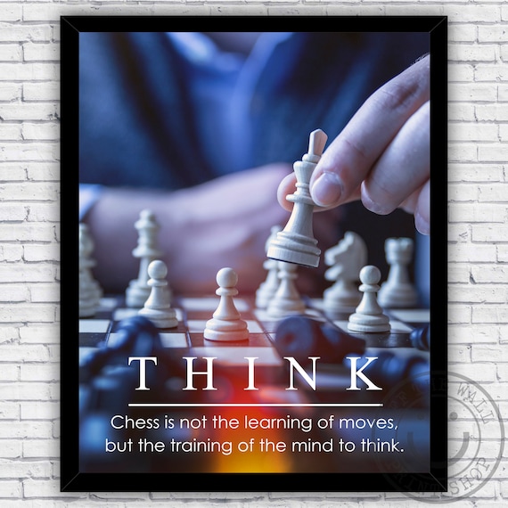 Think Chess Game Motivational Saying Wall Art Print Decor 