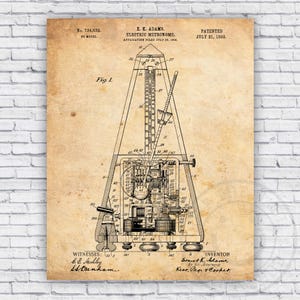 Metronome Patent Blueprint - Wall Art Print Decor - Size Options