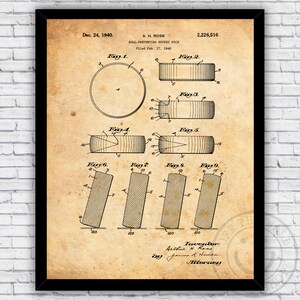 Ice Hockey Puck Vintage Sports Patent Blueprint - Wall Art Print Decor - Size and Frame Options