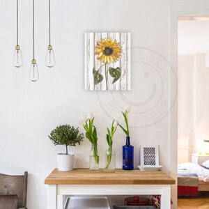 Sunflower Rustic Shabby Chic Farmhouse Art Print - Wall Decor - Size ...